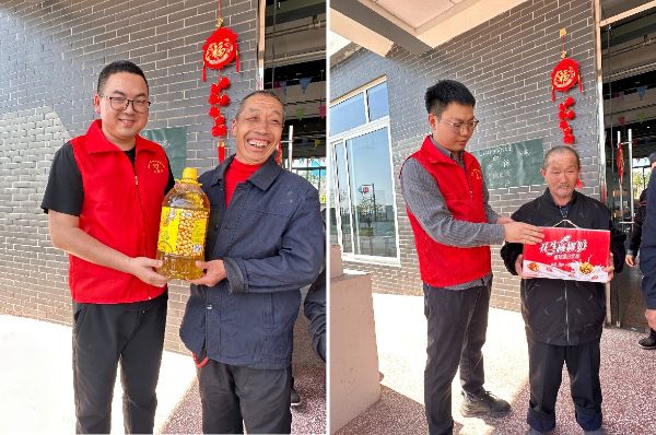 为老人送上生活营养品